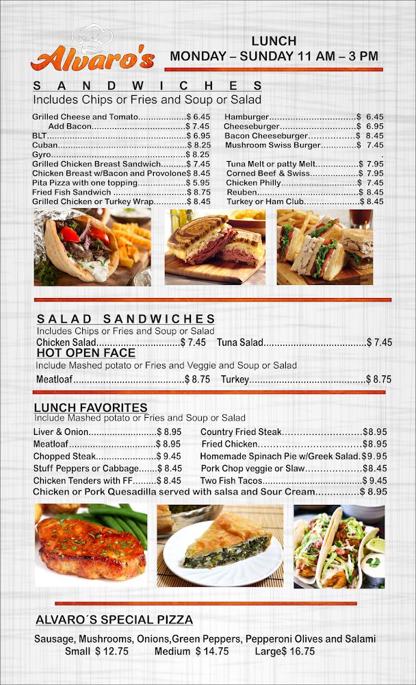 Alvaro's Family Restaurant Menu image 2