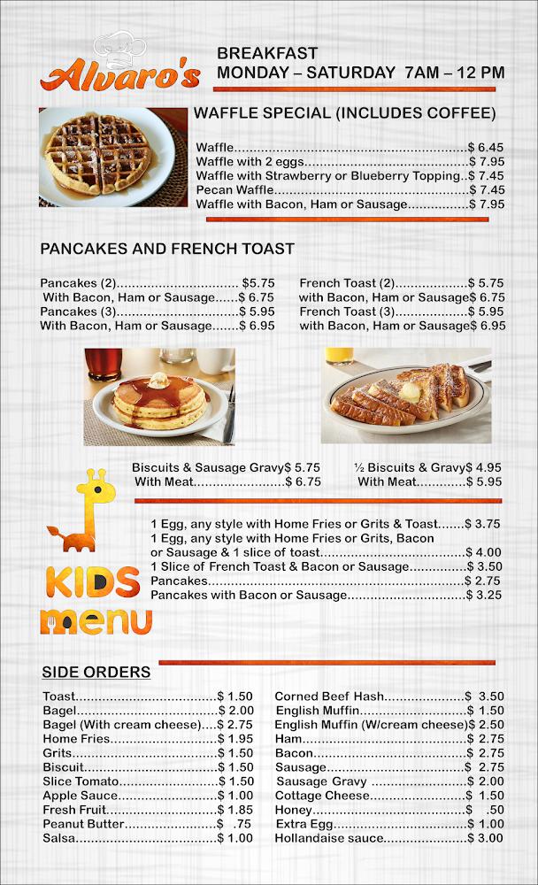 Alvaro's Family Restaurant Menu image 3